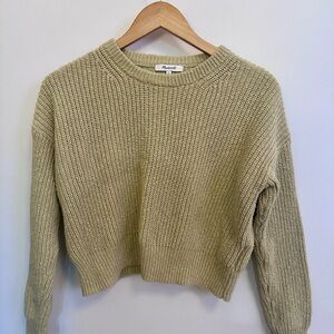 Madwell green crewneck knit sweater, S